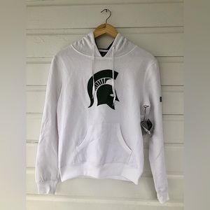 Woman's Colosseum White MSU Pullover Hoodie Size Small